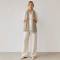 Natural Taupe Linen Scarf for Women | Lightweight Neutral Linen Wrap