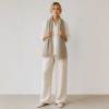 Natural Taupe Linen Scarf for Women | Lightweight Neutral Linen Wrap