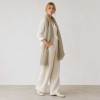 Natural Taupe Linen Scarf for Women | Lightweight Neutral Linen Wrap