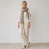 Natural Taupe Linen Scarf for Women | Lightweight Neutral Linen Wrap