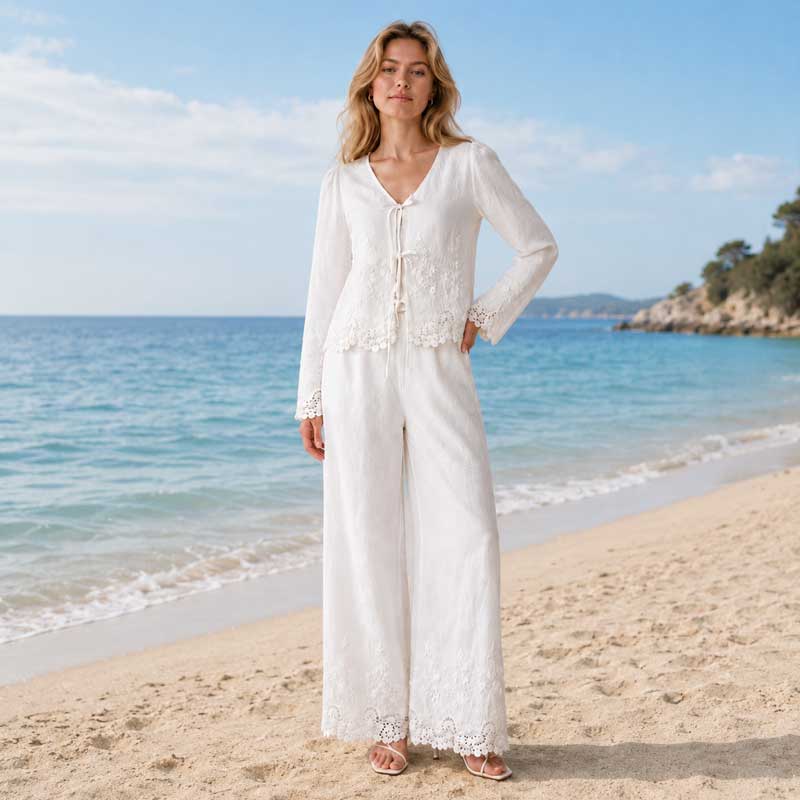 White Linen Vacation Set