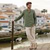 Men's Green Linen Shirt
