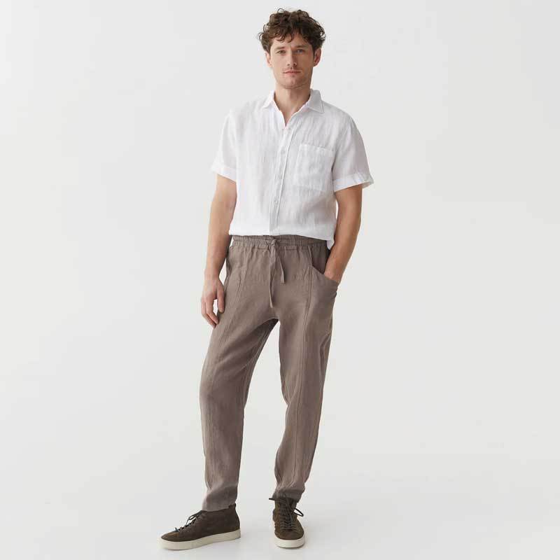 Men's Relaxed Linen Drawstring Pants