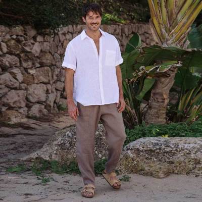 Men's Relaxed Linen Drawstring Pants