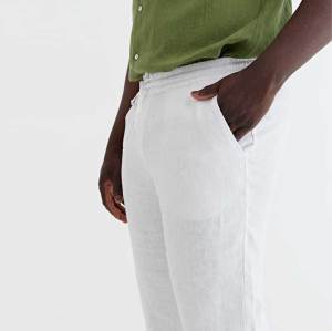 Men's White Linen Pants
