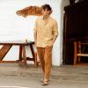 Men's Camel Linen Pants