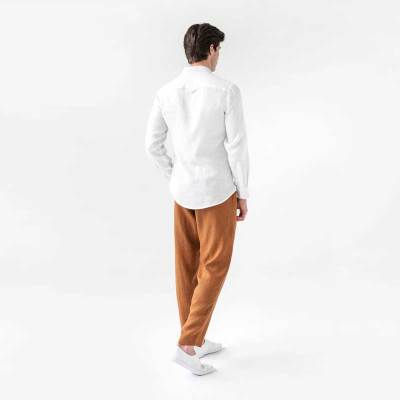 Men's Camel Linen Pants