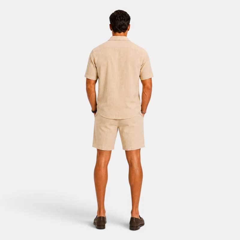 Men's Linen Shirt and Shorts Set