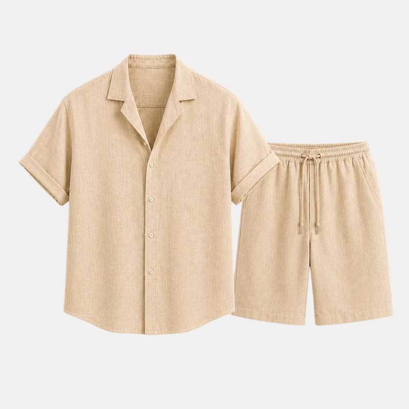 Men's Linen Shirt and Shorts Set