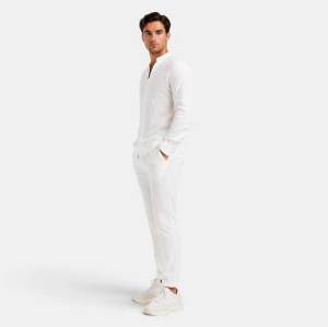 Men's White Linen Shirt and Pants Set