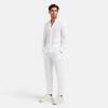 Men's White Linen Shirt and Pants Set