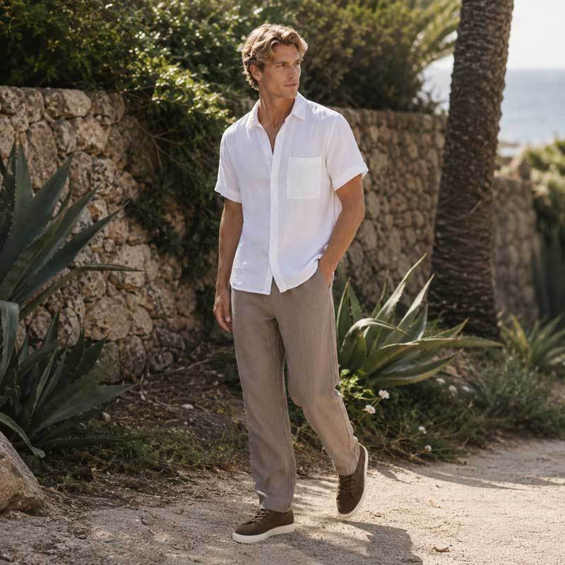 Men's Relaxed Linen Drawstring Pants