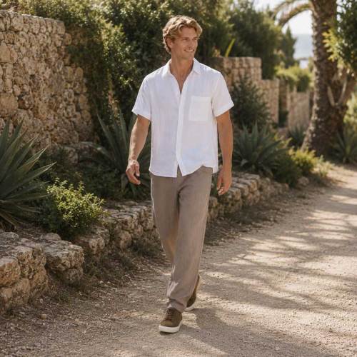 Men's Relaxed Linen Drawstring Pants
