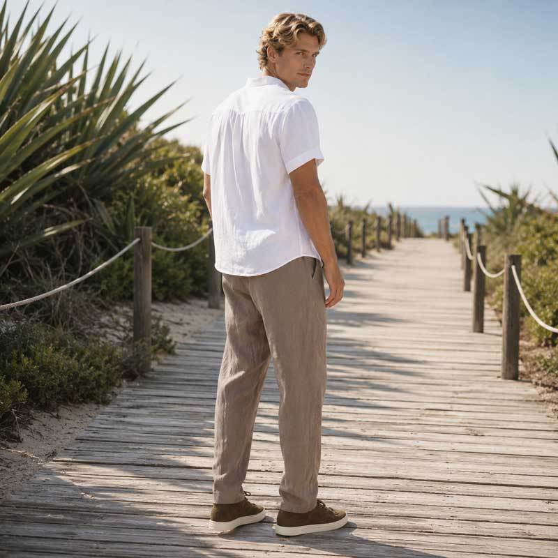Men's Relaxed Linen Drawstring Pants