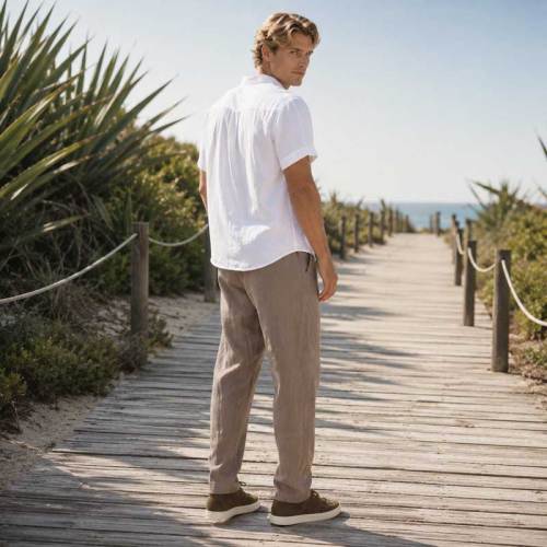 Men's Relaxed Linen Drawstring Pants