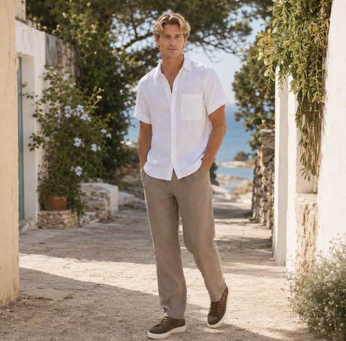 Men's Relaxed Linen Drawstring Pants