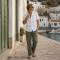 Men's White Short Sleeve Linen Shirt