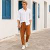 Men's Camel Linen Pants
