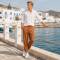 Men's Camel Linen Pants