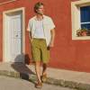 Men's Olive Linen Cargo Shorts