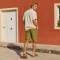 Men's Olive Linen Cargo Shorts