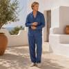 Men's Blue Linen Lounge Set