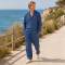 Men's Blue Linen Lounge Set