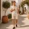 Men's Beige Linen Shorts Set