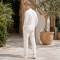 Men's White Linen Shirt and Pants Set