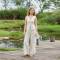 Women's Beige Linen Vest and Pants Set