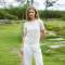 Women's Cream Linen Short Sleeve Top