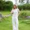 Women's Cream Linen Short Sleeve Top