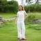 Women's Cream Linen Short Sleeve Top