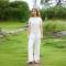 Women's Cream Linen Short Sleeve Top