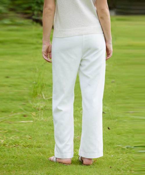 Women's White Linen Wide Leg Pants