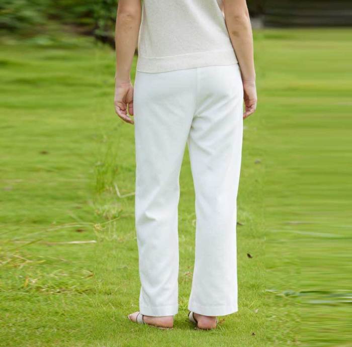 Women's White Linen Wide Leg Pants