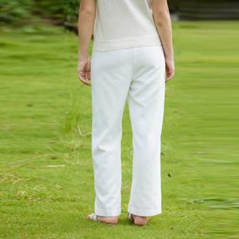 Women's White Linen Wide Leg Pants