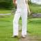 Women's White Linen Wide Leg Pants