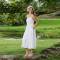Women's White Linen Camisole Midi Dress with Button Front Detail