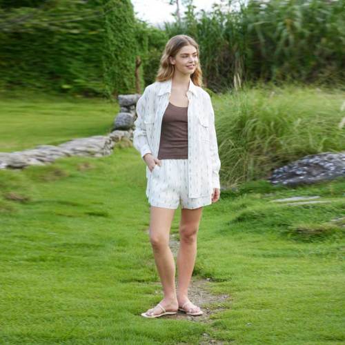Printed Linen Shirt & Shorts Set
