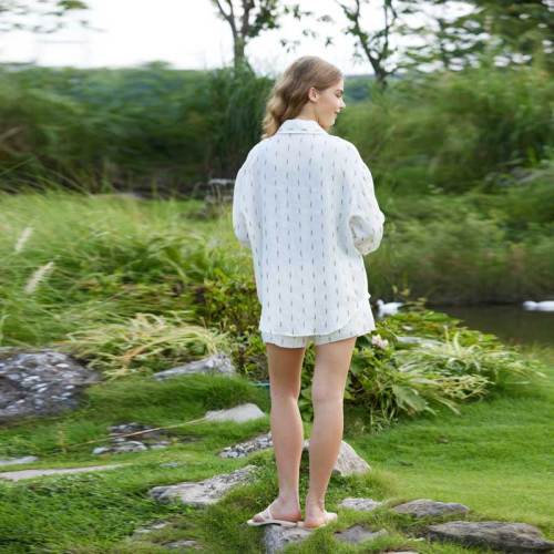 Printed Linen Shirt & Shorts Set