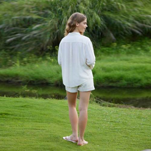 Women's Classic Linen Shirt | Relaxed Fit Long Sleeve Button-Up Shirt