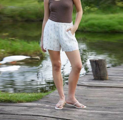 Women's Linen Shorts | Printed Relaxed Fit High Waist Casual Summer Shorts