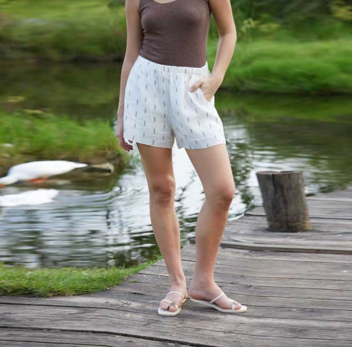 Women's Linen Shorts | Printed Relaxed Fit High Waist Casual Summer Shorts