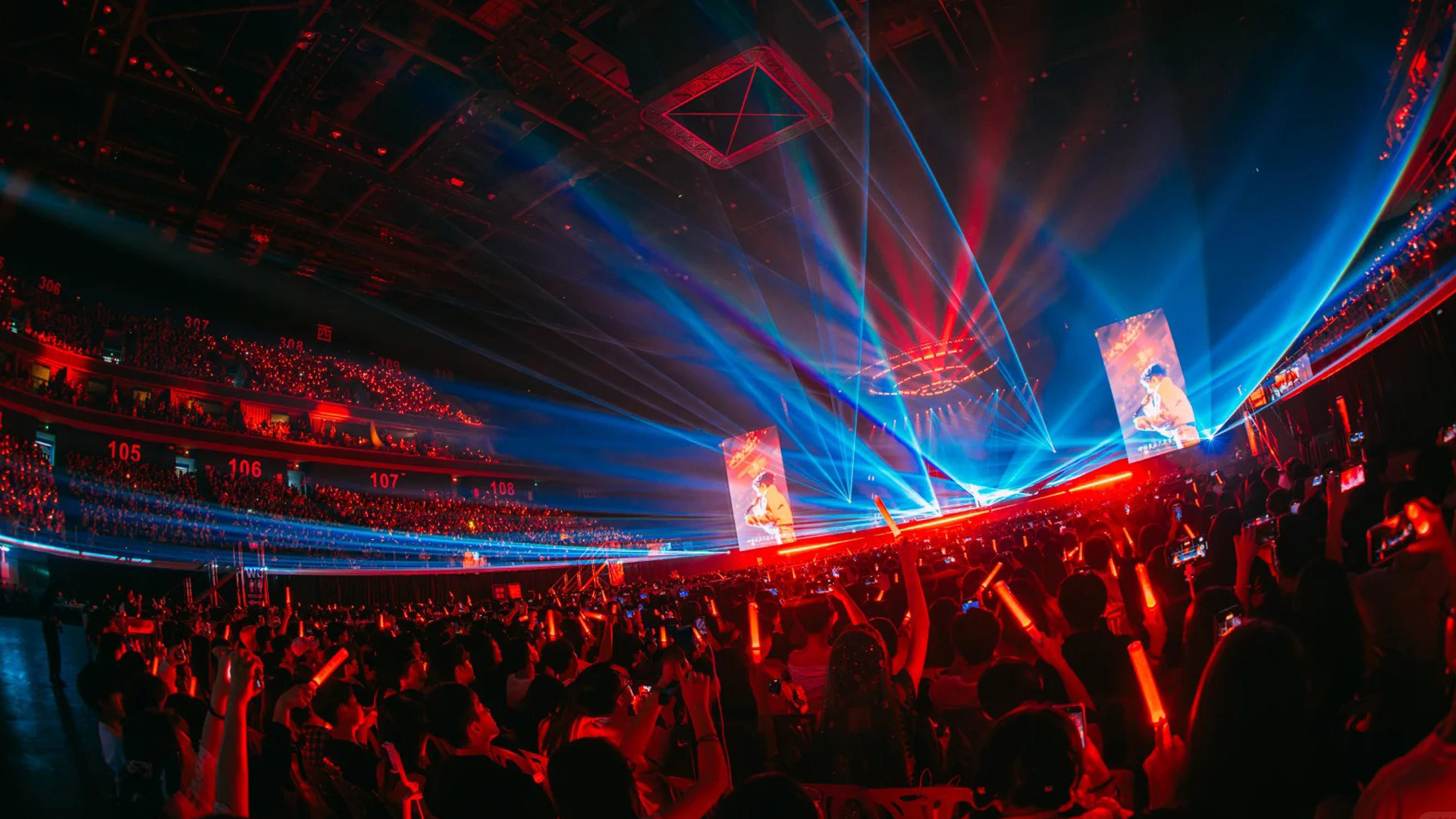 Laser effects at concerts