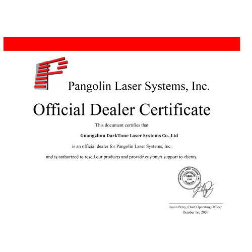Pangolin Dealer Certificate