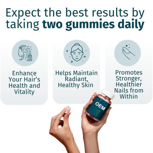 Vegetarian Vitamin Gummies|With Biotin & Multivitamins|Supports Hair, Nail, and Skin Health|OEM/ODM