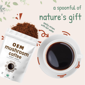 10-in-1 Mushroom Coffee Powder | For Office & Home | Boosts Focus for Work & Study | OEM/ODM