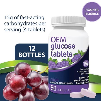 Glucose Tablets|15g Fast-Acting Carbohydrates|Supports Rapid Energy Boost | Mixed Flavors| OEM/ODM