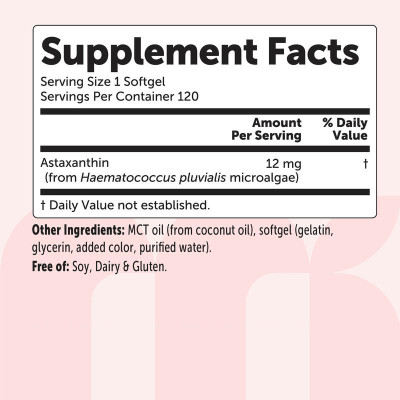 Astaxanthin Softgels|Haematococcus pluvialis Dietary Supplement|Supports Daily Skin Vitality|OEM/ODM